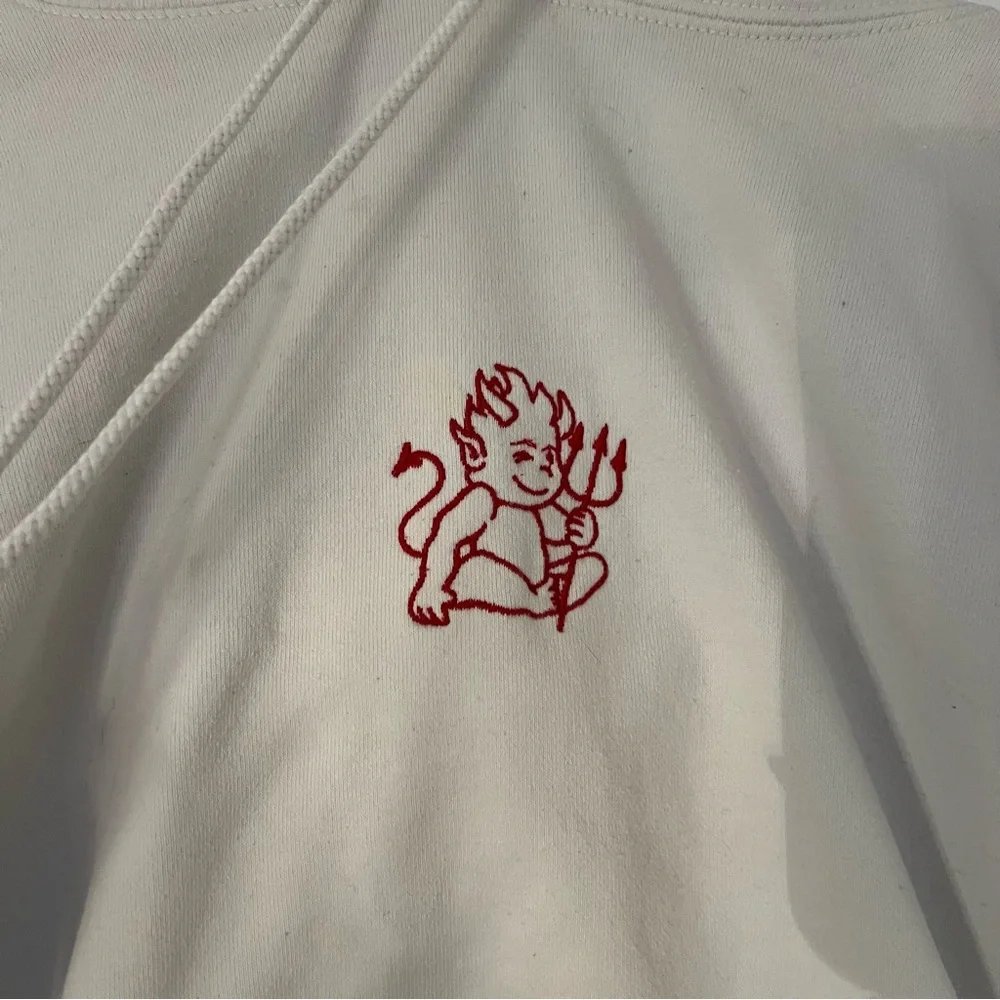 Brandy Melville Devil White Oversized Hoodie - Picture 3 of 7